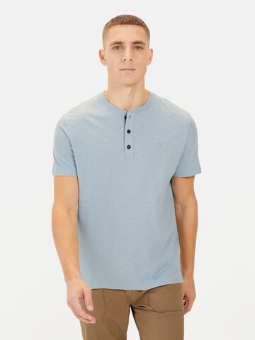 CAMEL ACTIVE Shirt 'Henley' in Blue: front