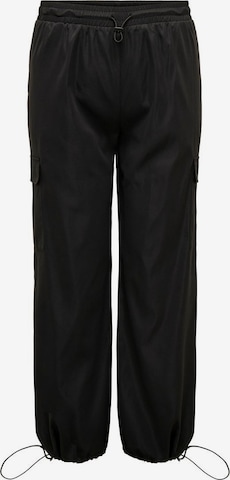 ONLY Carmakoma Tapered Cargo Pants in Black: front