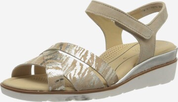 ARA Strap Sandals in Beige: front