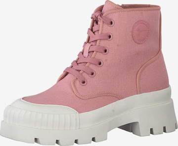 TAMARIS Lace-Up Ankle Boots in Pink: front