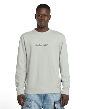 G-STAR Sweatshirt 'G-script Logo' in Grijs: voorkant