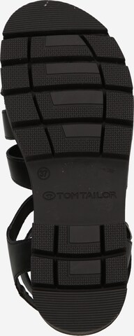 TOM TAILOR Páskové sandály – černá