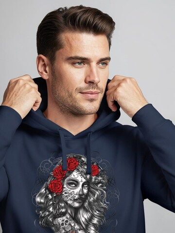 Neverless Sweatshirt 'Day of Dead' in Blue