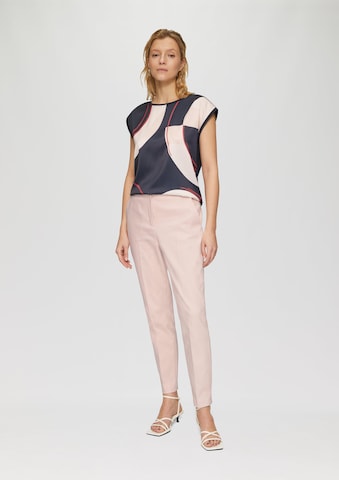 s.Oliver BLACK LABEL Tapered Trousers with creases in Pink