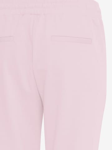 ICHI Slimfit Παντελόνι πλισέ 'KATE' σε ροζ