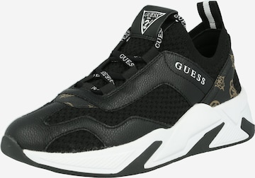 Sneaker low 'Geniver' de la GUESS pe negru: față