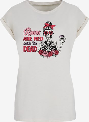 F4NT4STIC T-Shirt 'Anti Valentinstag Roses are red' in Beige: Vorderseite
