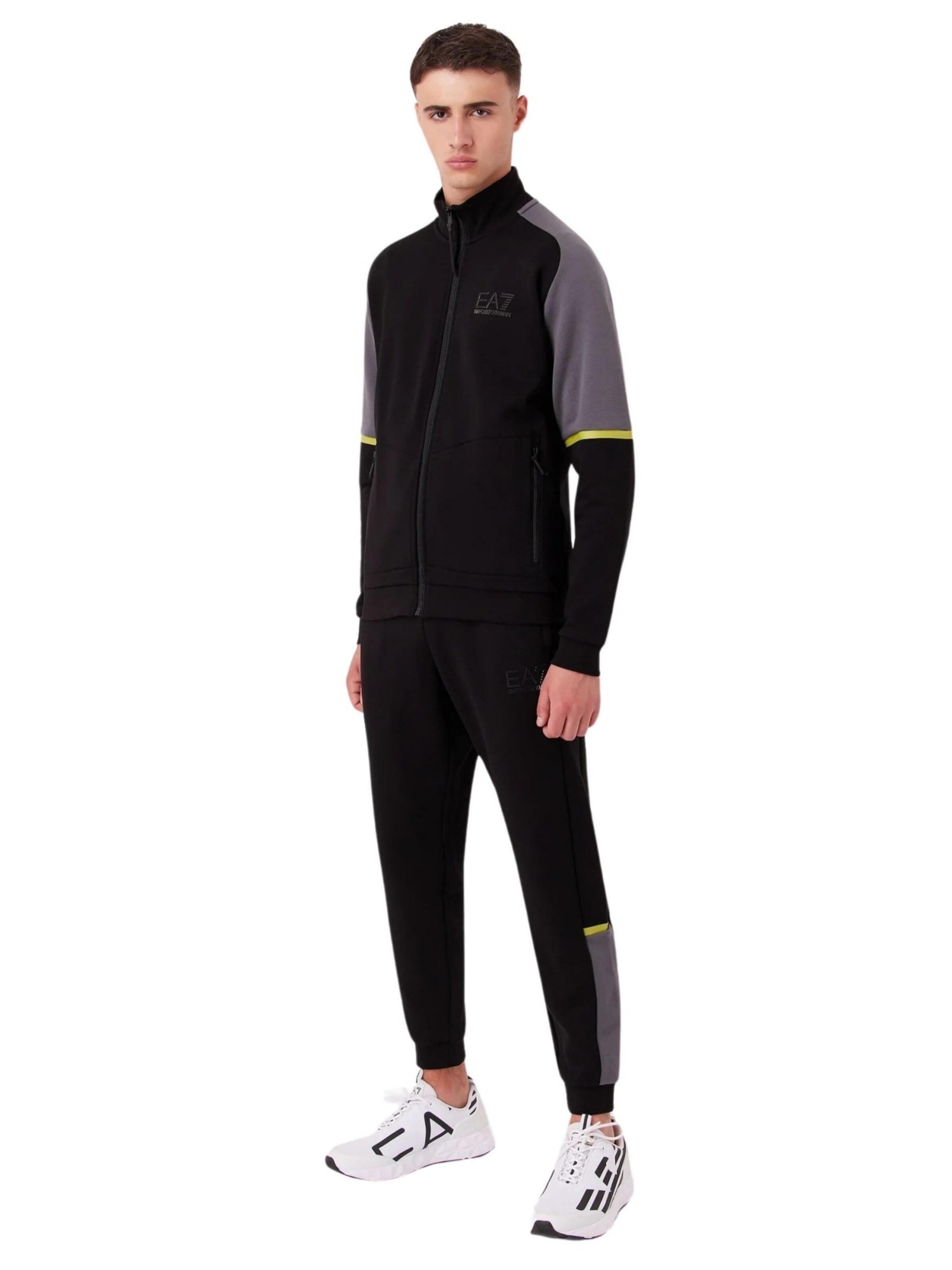 EA7 Emporio Armani Joggingpak in Zwart: voorkant