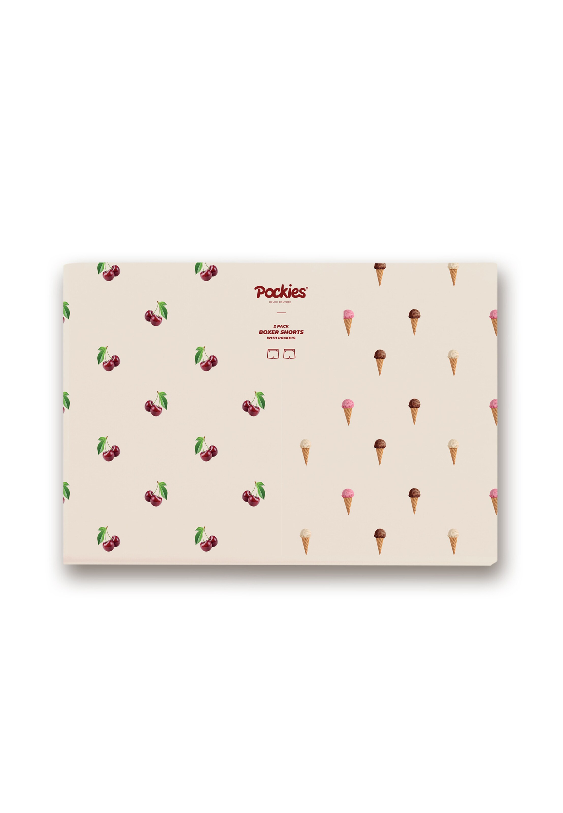 Pockies Boxershorts 'Cherries 'n' Icecream' in Beige