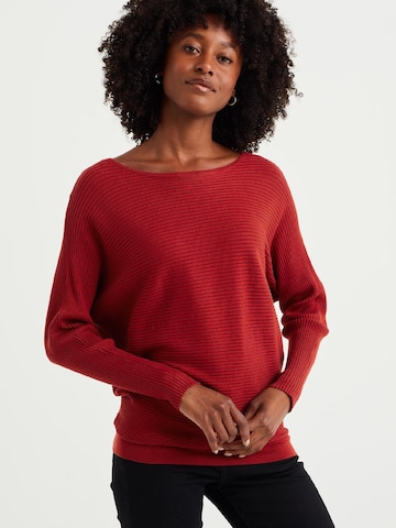 Pull-over WE Fashion en rouge : devant