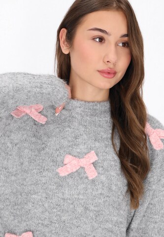 MYMO Širok pulover | siva barva