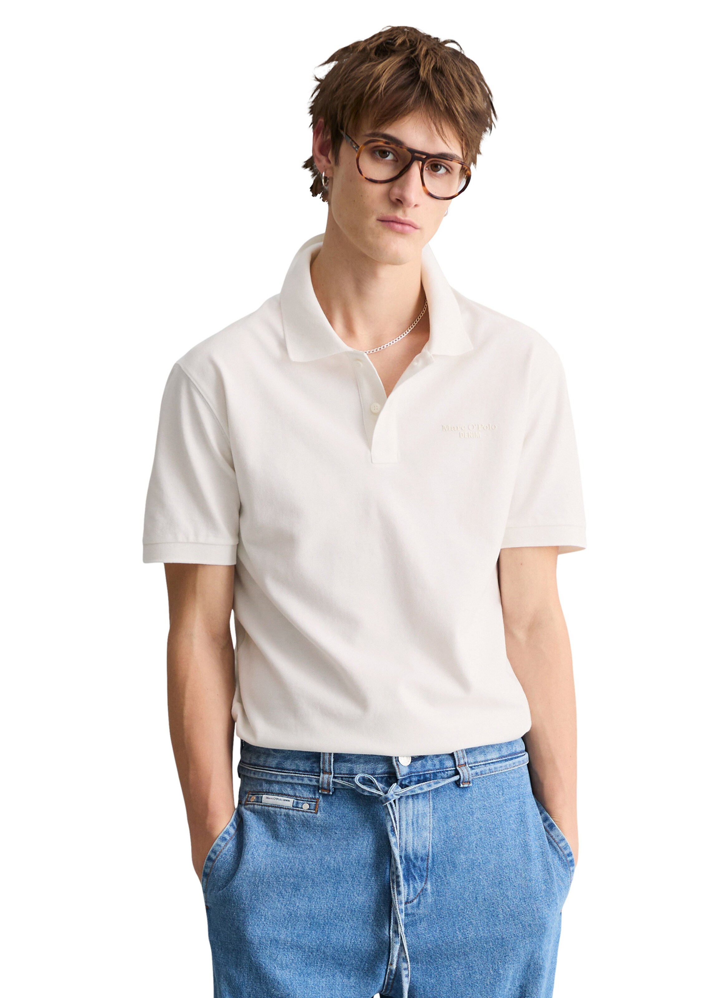 Marc O'Polo DENIM Shirt in Wit: voorkant