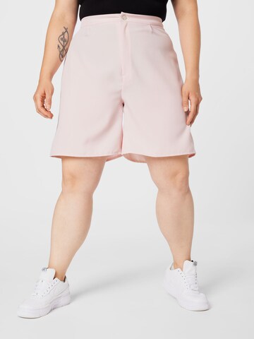 Missguided Plus Loosefit Kalhoty – pink: přední strana