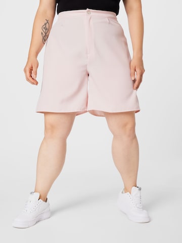 Missguided Plus Loose fit Trousers in Pink: front