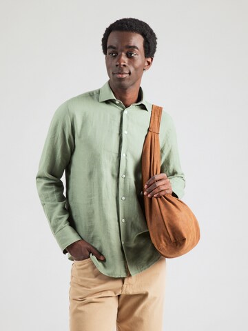 Bruun & Stengade - Ajuste regular Camisa 'Antonelli' en verde: frente