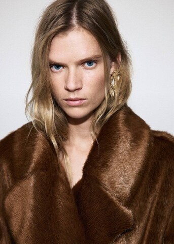 MANGO Winter Coat in Brown