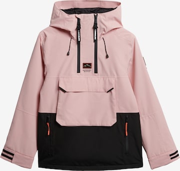 Veste de sport Superdry en rose : devant