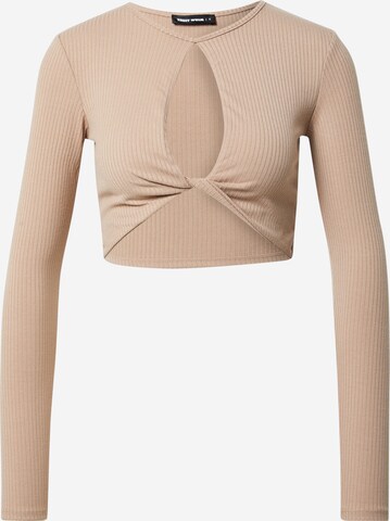 Tally Weijl Knitted Top in Beige: front