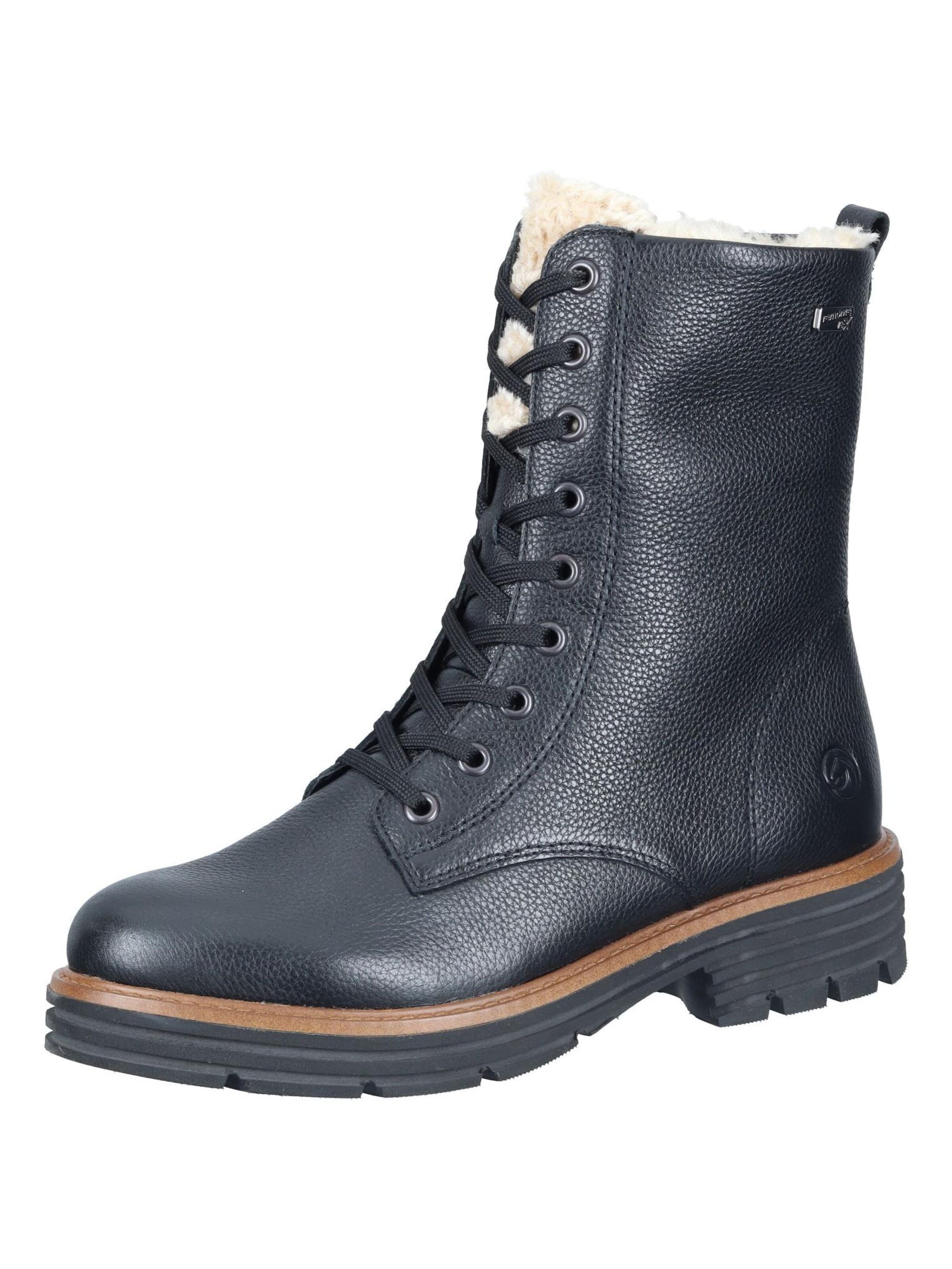 REMONTE Lace-Up Ankle Boots in Black: front