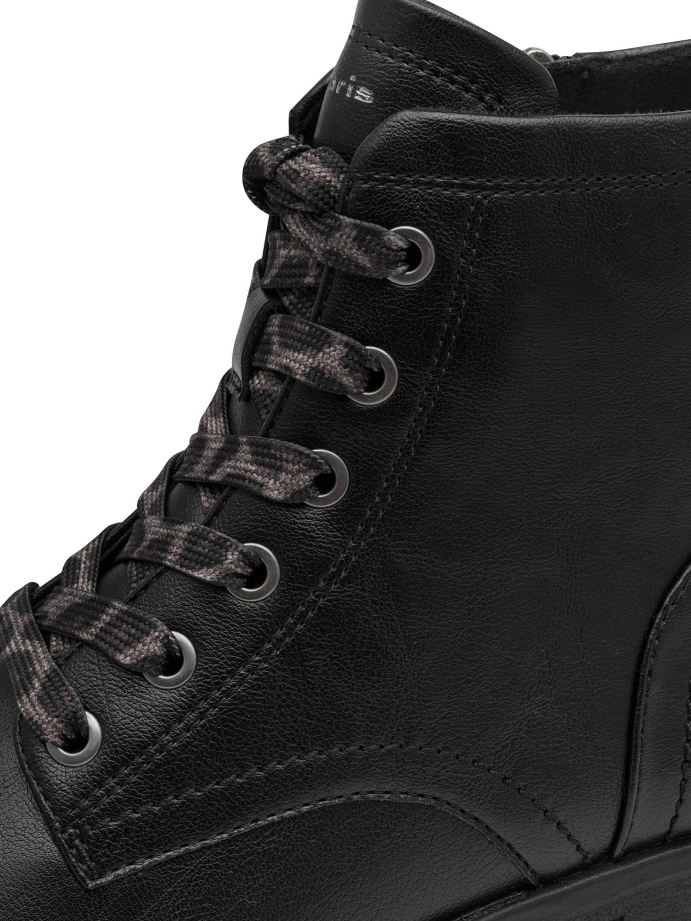 Tamaris Lace-Up Ankle Boots in Black