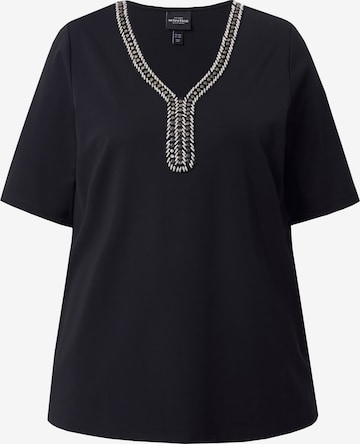 juoda Ulla Popken Marškinėliai: priekis