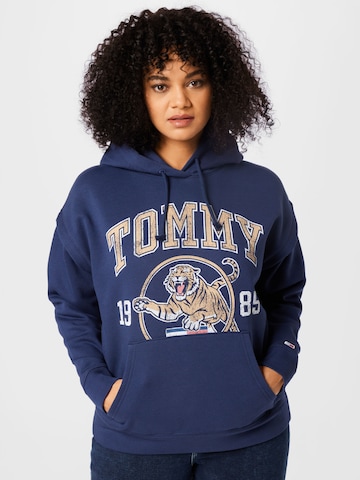 Tommy Jeans Curve Μπλούζα φούτερ 'COLLEGE TIGER' σε μπλε: μπροστά