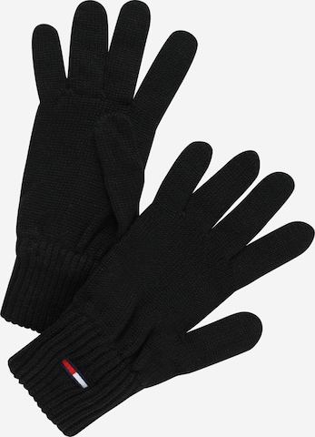 Tommy Jeans Full Finger Gloves in Black: front