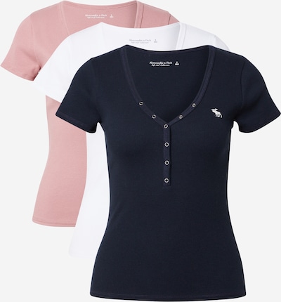 T-Shirt Abercrombie & Fitch pe bleumarin / roz / alb, Vizualizare produs