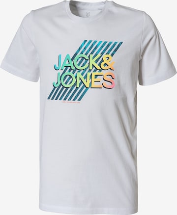 balts Jack & Jones Junior T-Krekls 'Spring': no priekšpuses