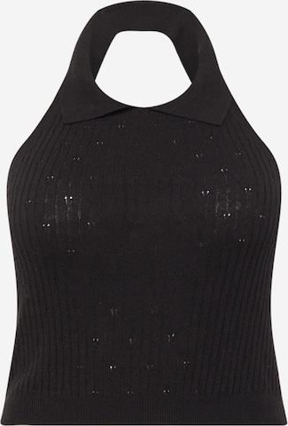 Cotton On Curve Knitted Top 'POINTELLE' in Black: front