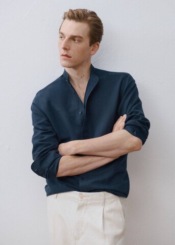 MANGO MAN Regular fit Button Up Shirt 'Chennai' in Blue