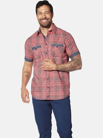 Jan Vanderstorm Comfort Fit Kurzarmhemd ' Aalvan ' in Orange: Vorderseite