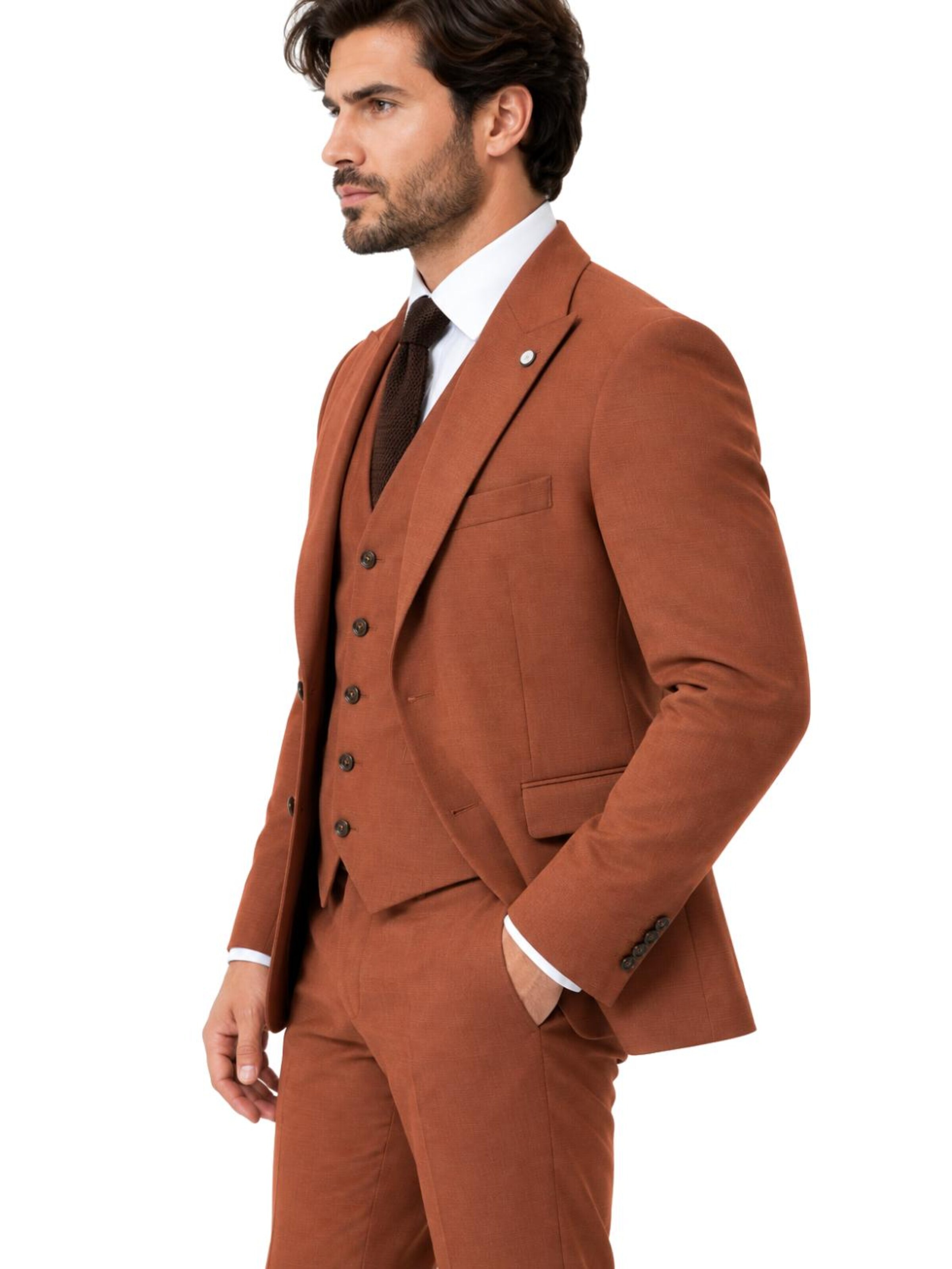 Guild Slim fit Suit 'Slim fit Business Anzug' in Orange