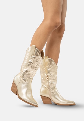 Salinyang Comwboystøvler i guld: forside