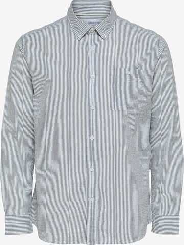 SELECTED HOMME Regular fit Button Up Shirt 'Reil' in Grey: front