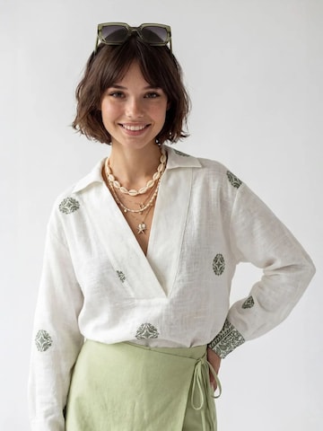MixRay Bluse in Weiß