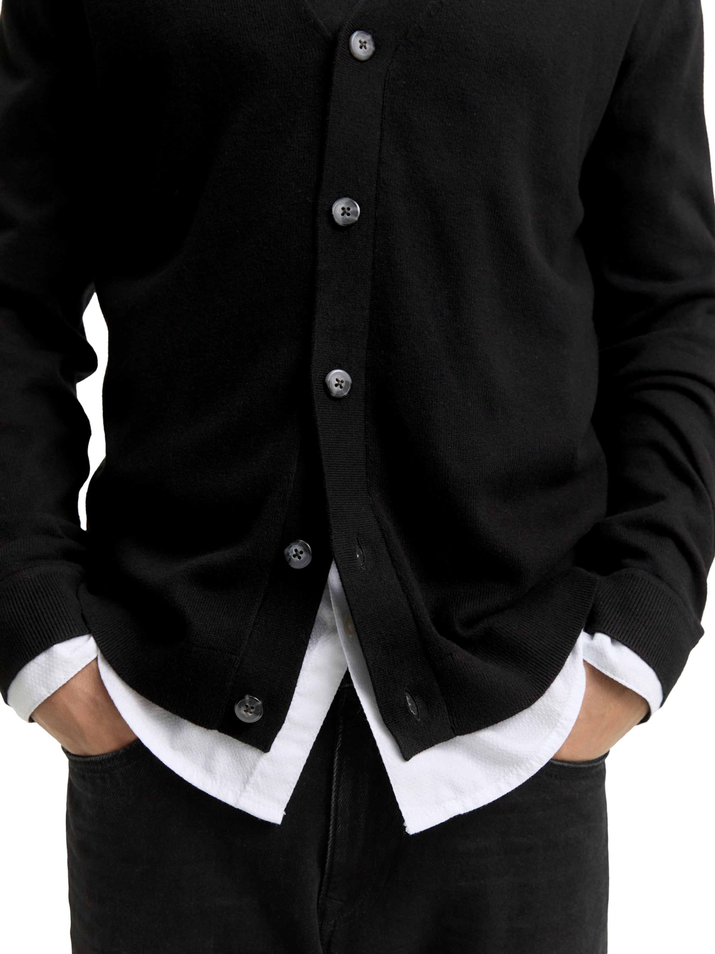 TOM TAILOR Knit Cardigan in Black