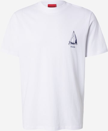 T-Shirt 'Disail' HUGO en blanc : devant