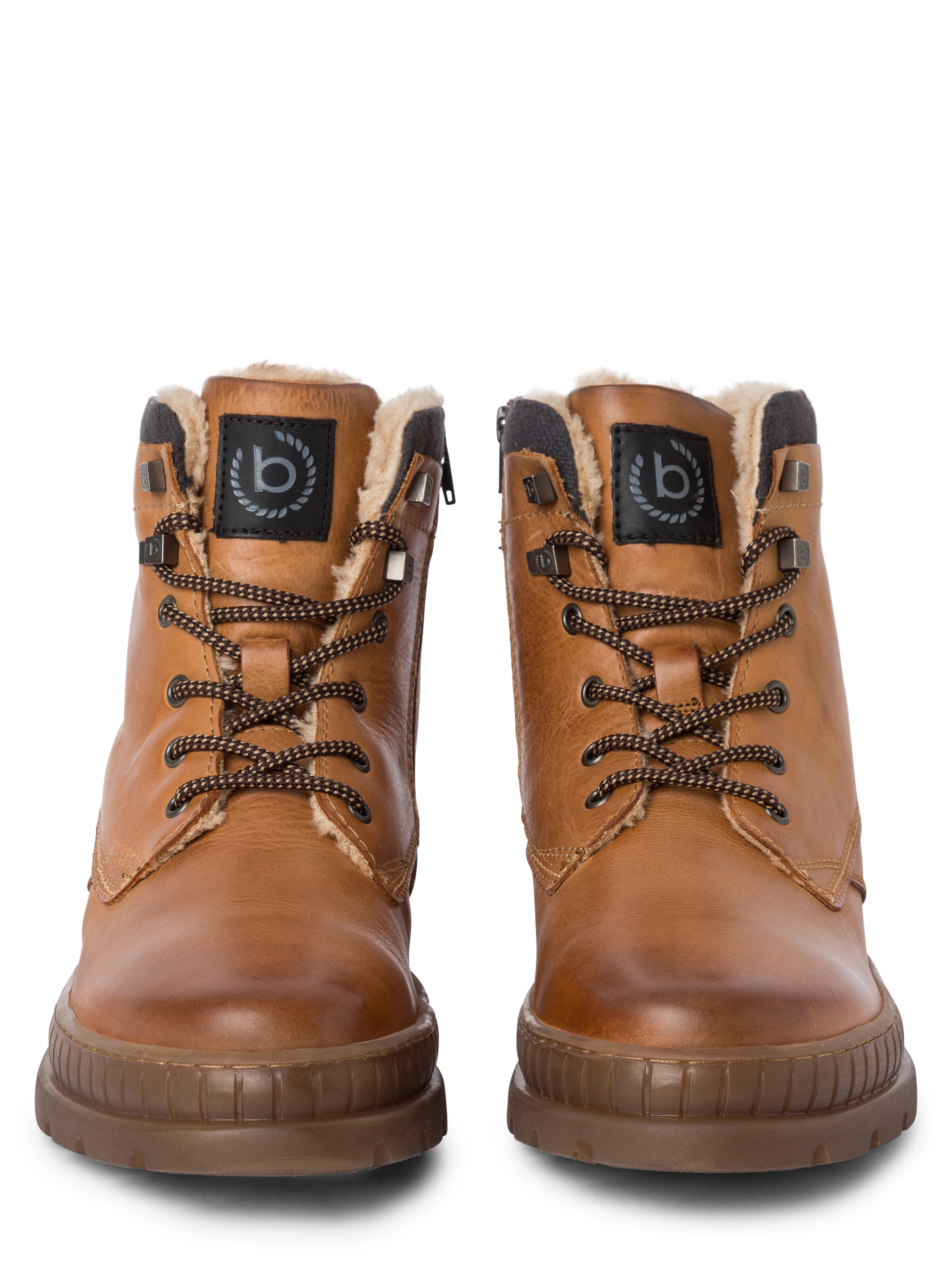 Boots stringati di bugatti in marrone