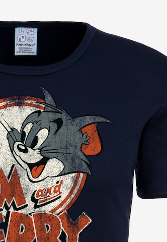 LOGOSHIRT Cooles T-Shirt mit 'Tom & Jerry'-Print in Blau