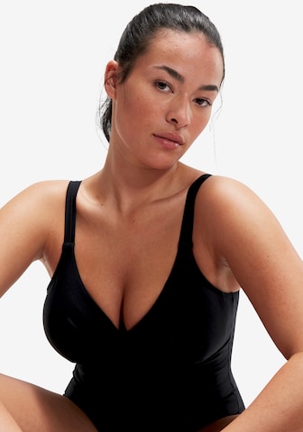 SPEEDO Bustier Badeanzug in Schwarz