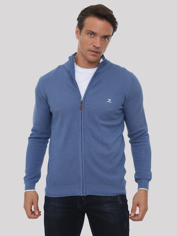 Sir Raymond Tailor Knit Cardigan 'Mass' in Blue: front
