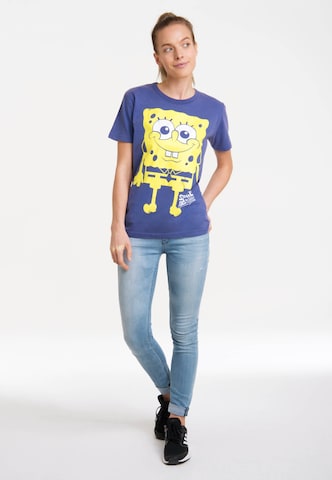 LOGOSHIRT T-Shirt 'Spongebob Schwammkopf - I'm Ready' in Blau