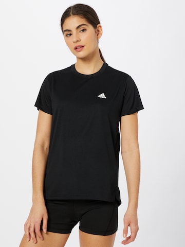 ADIDAS SPORTSWEAR Performance Shirt 'Aeroready Designed 2 Move 3-Stripes' in Black: front