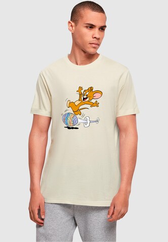 Maglietta 'Tom and Jerry - Egg Run' di ABSOLUTE CULT in beige: frontale