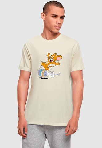 T-Shirt 'Tom and Jerry - Egg Run' ABSOLUTE CULT en beige : devant