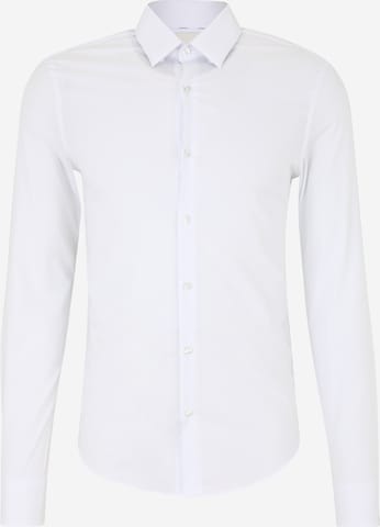 Coupe regular Chemise 'Essential' Calvin Klein en blanc : devant