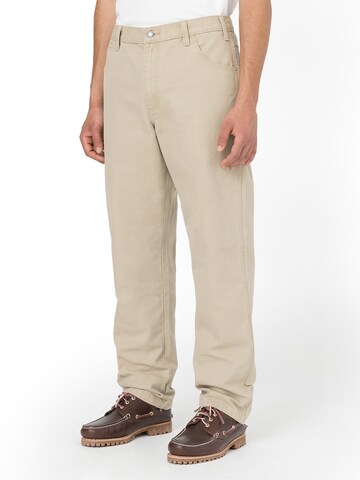 DICKIES Loose fit Cargo trousers 'Carpenter' in Beige
