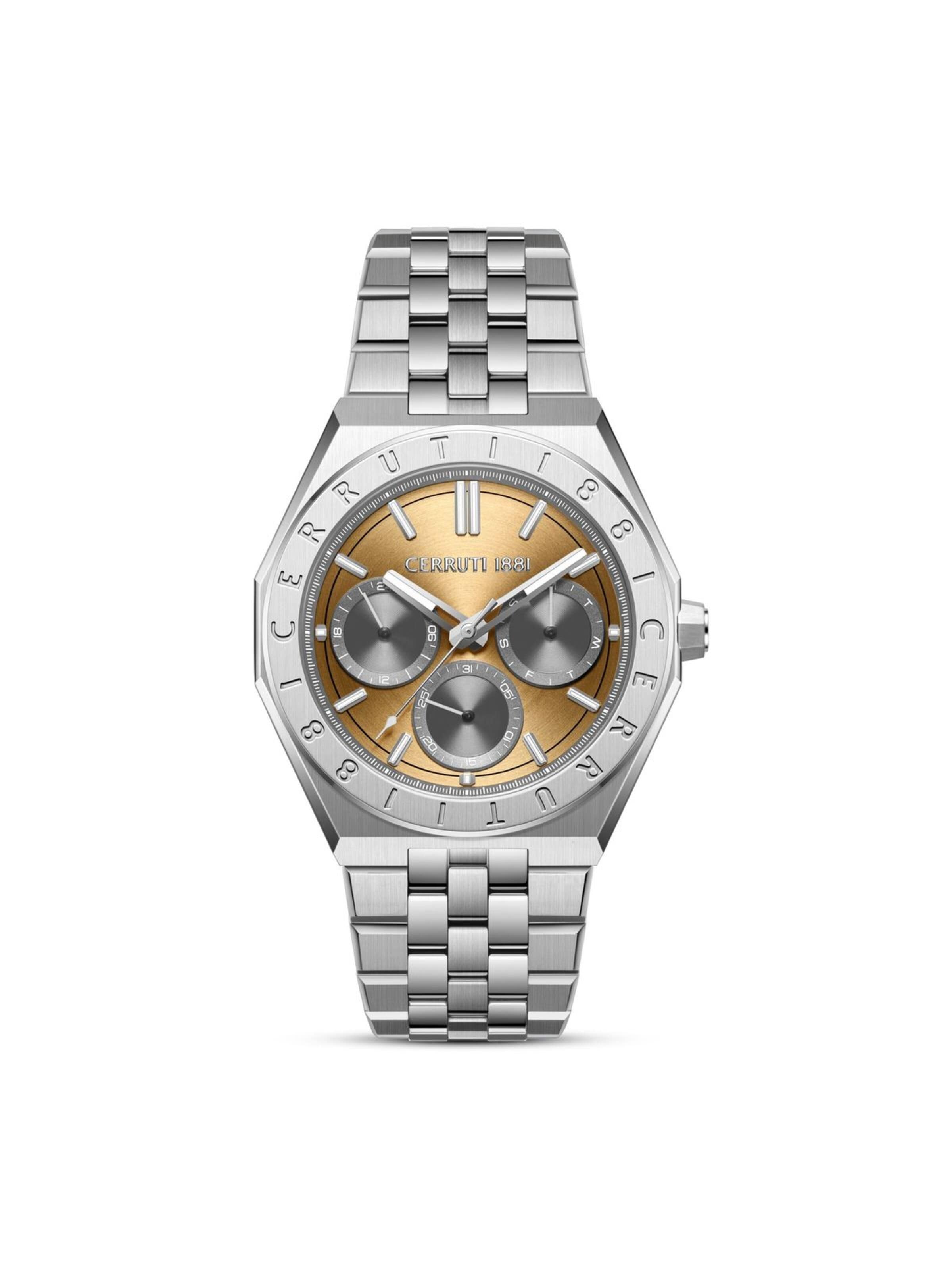 CERRUTI 1881 Zegarek analogowy 'Function watch Ravello' w kolorze srebrny: przód
