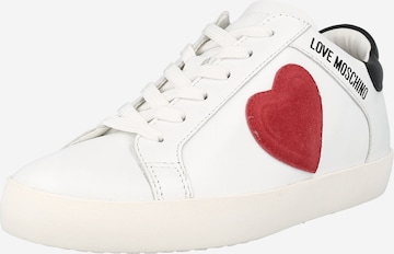 Sneaker bassa 'CASSE' di Love Moschino in bianco: frontale
